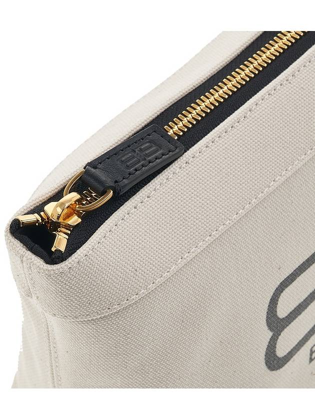 Luxury Balenciaga  Logo Print Jumbo Pouch Bag Ivory