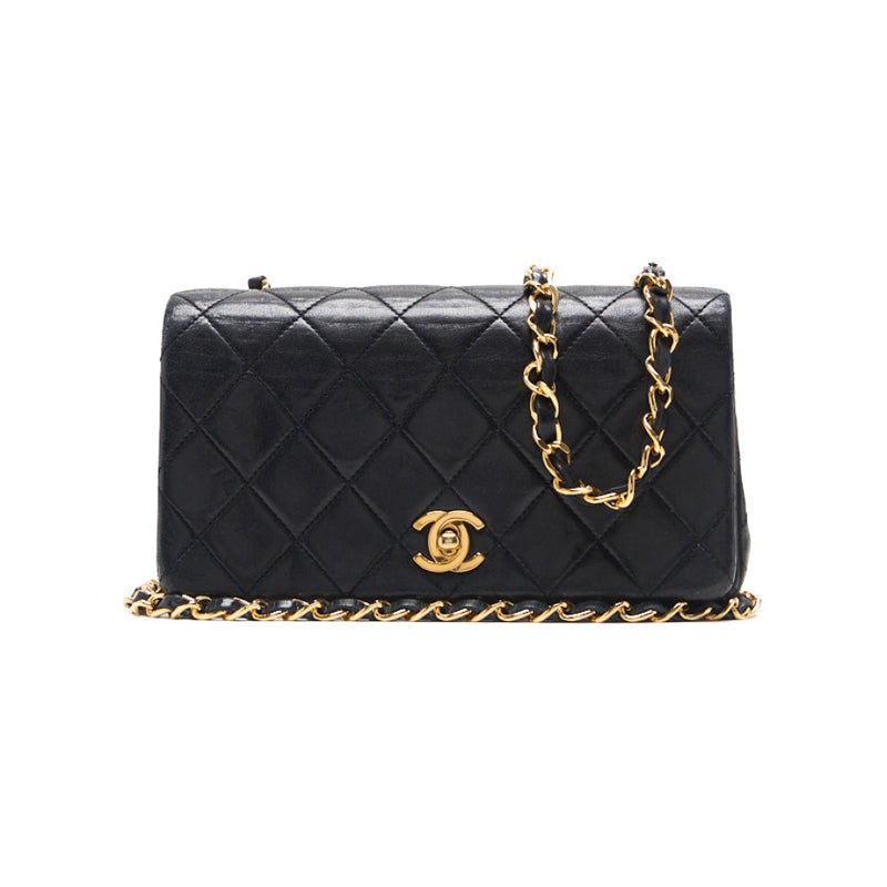 Chanel Mini Trace Full Flap Turnlock Chain Shoulder  Black  Shoulder Bag Miniature Shoulder Bag  Bag Hybrid  Ship SS] E-
