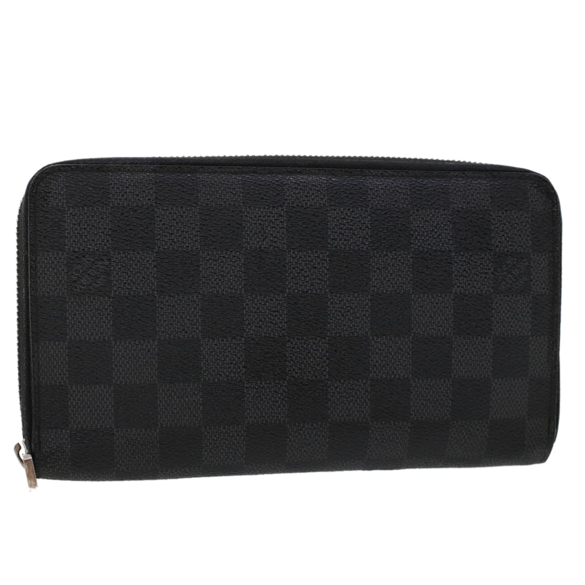 LOUIS VUITTON Damier Graphite Zippy Organizer Long Wallet N63077 LV Auth 45568