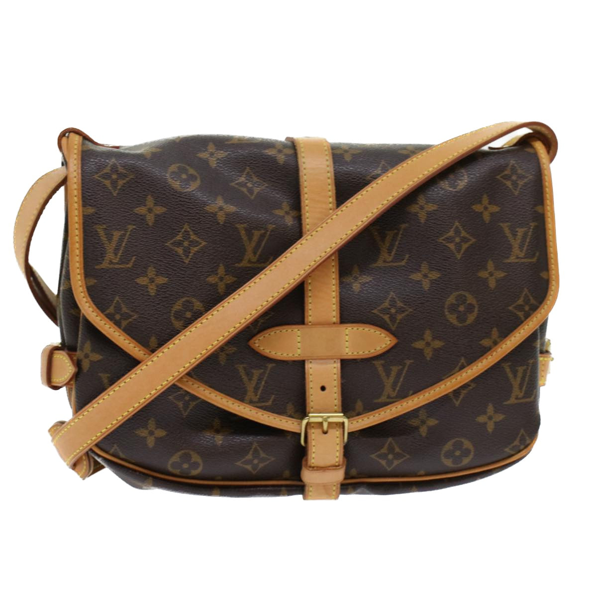 LOUIS VUITTON Monogram Saumur 30 Shoulder Bag M42256 LV  45666A