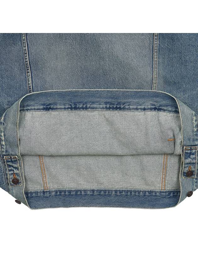Luxury Balenciaga  Washed Effect Denim Hoodie Blue