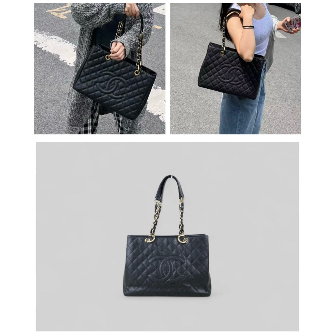 Very Good ( Rank A) ｜ CHANEL Matrasse GST Chain Tote Bag Caviar Skin Black  Made In 2010-2011 Year｜H25052624