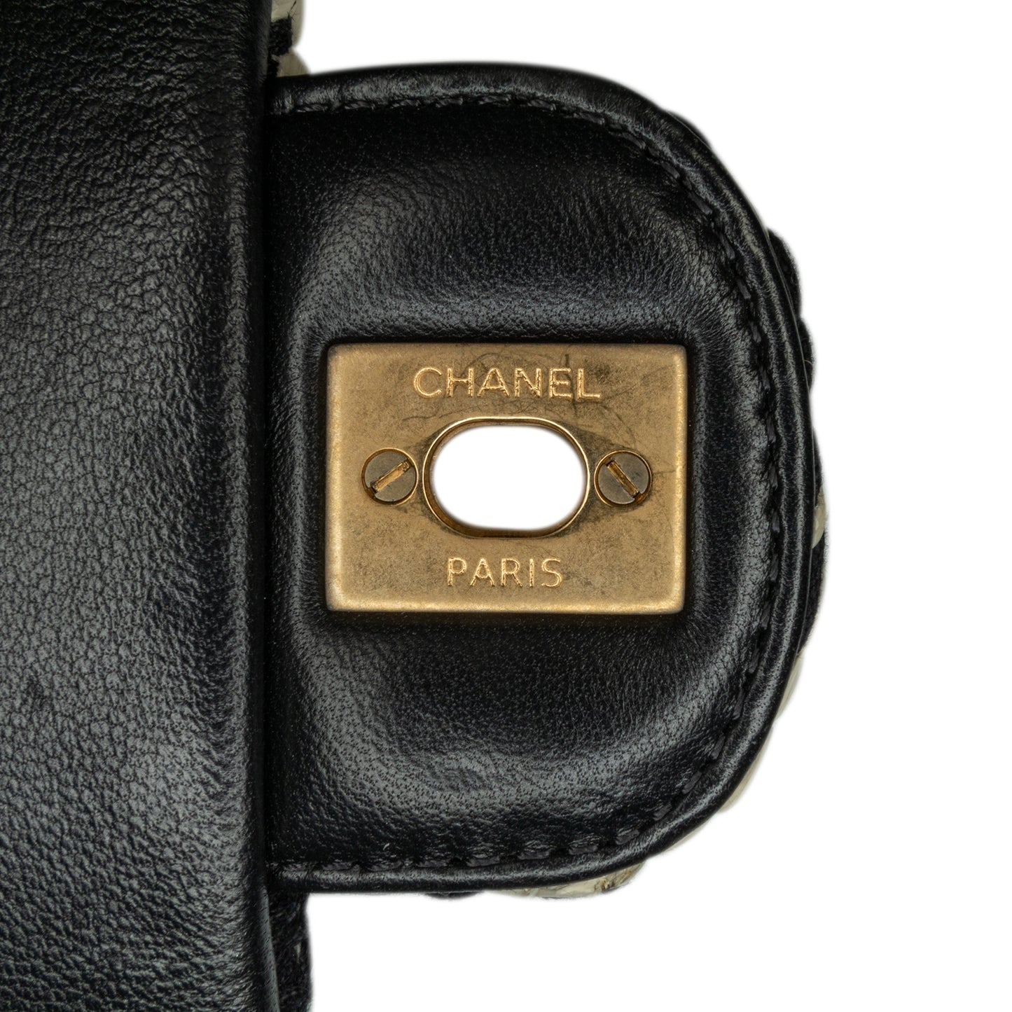 White Chanel Raffia Braided with Love Flap Crossbody Bag