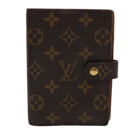 LOUIS VUITTON Monogram Agenda PM Day Planner Cover R20005 LV Auth 46198