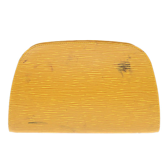 LOUIS VUITTON Epi Dauphine GM Pouch Yellow LV Auth 46249