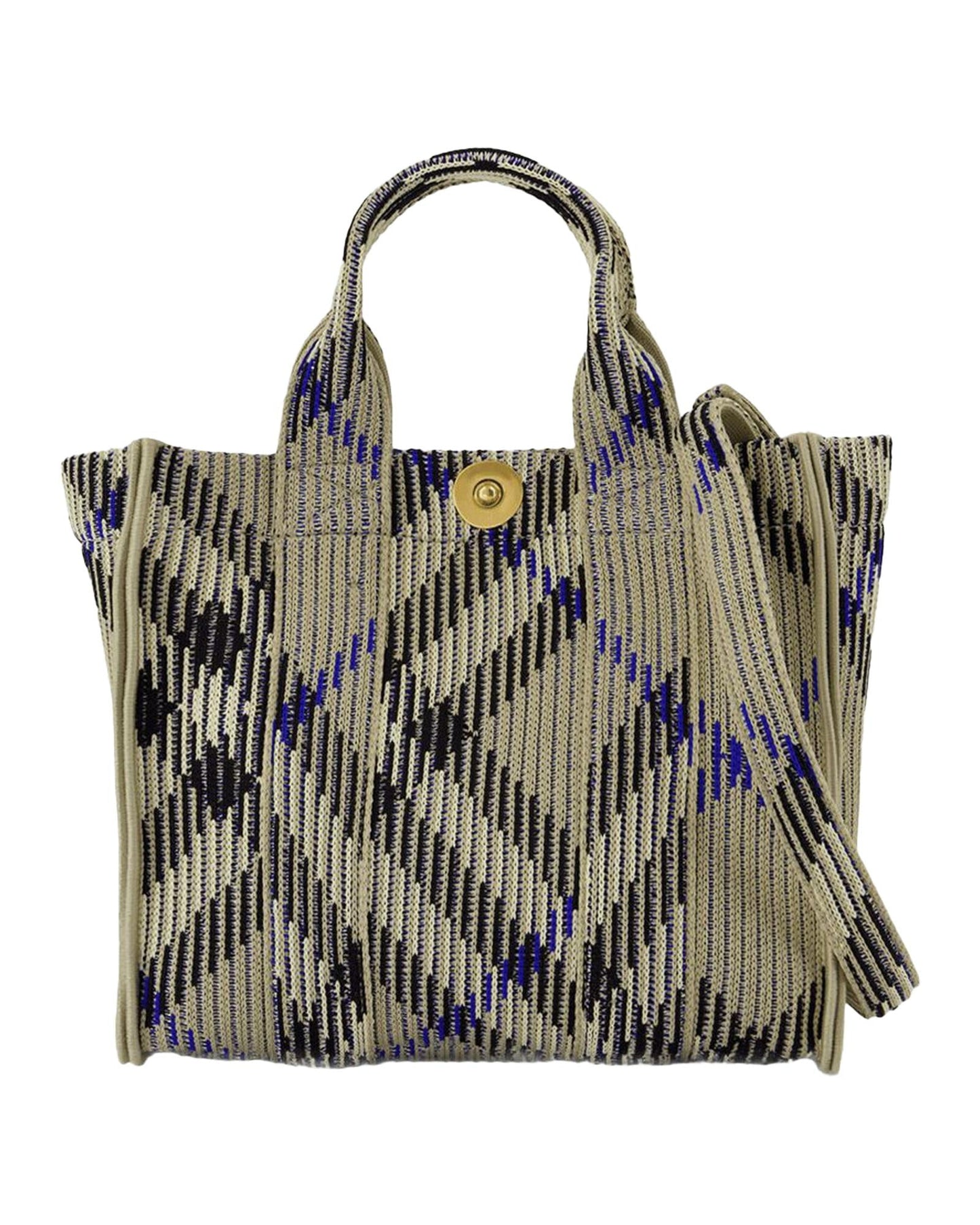 Burberry Knitted Tote Bag Geometric Pattern Women White | White ONE SIZE white | white