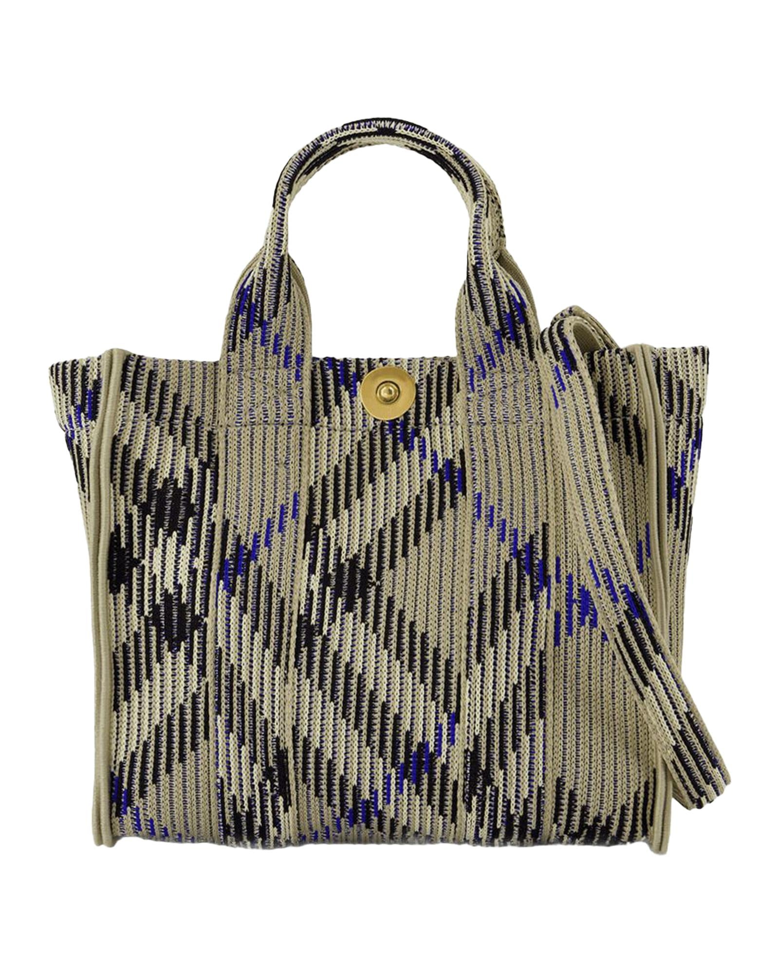 Burberry Knitted Tote Bag Geometric Pattern Women White | White ONE SIZE white | white