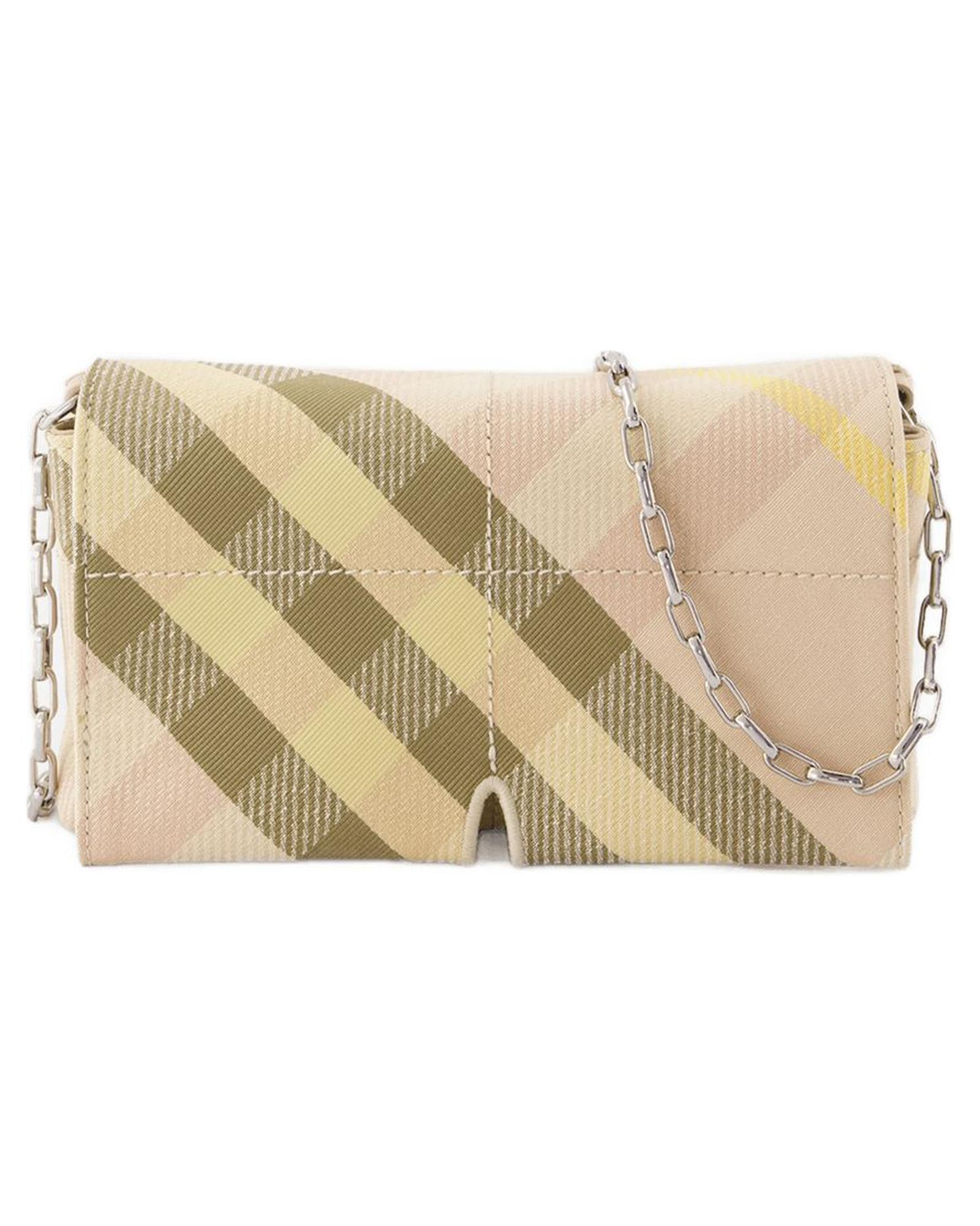 Burberry Check Pattern Eyeglass Case Chain Strap Women Pink | Pink Wallet On Chain ONE SIZE pink | pink