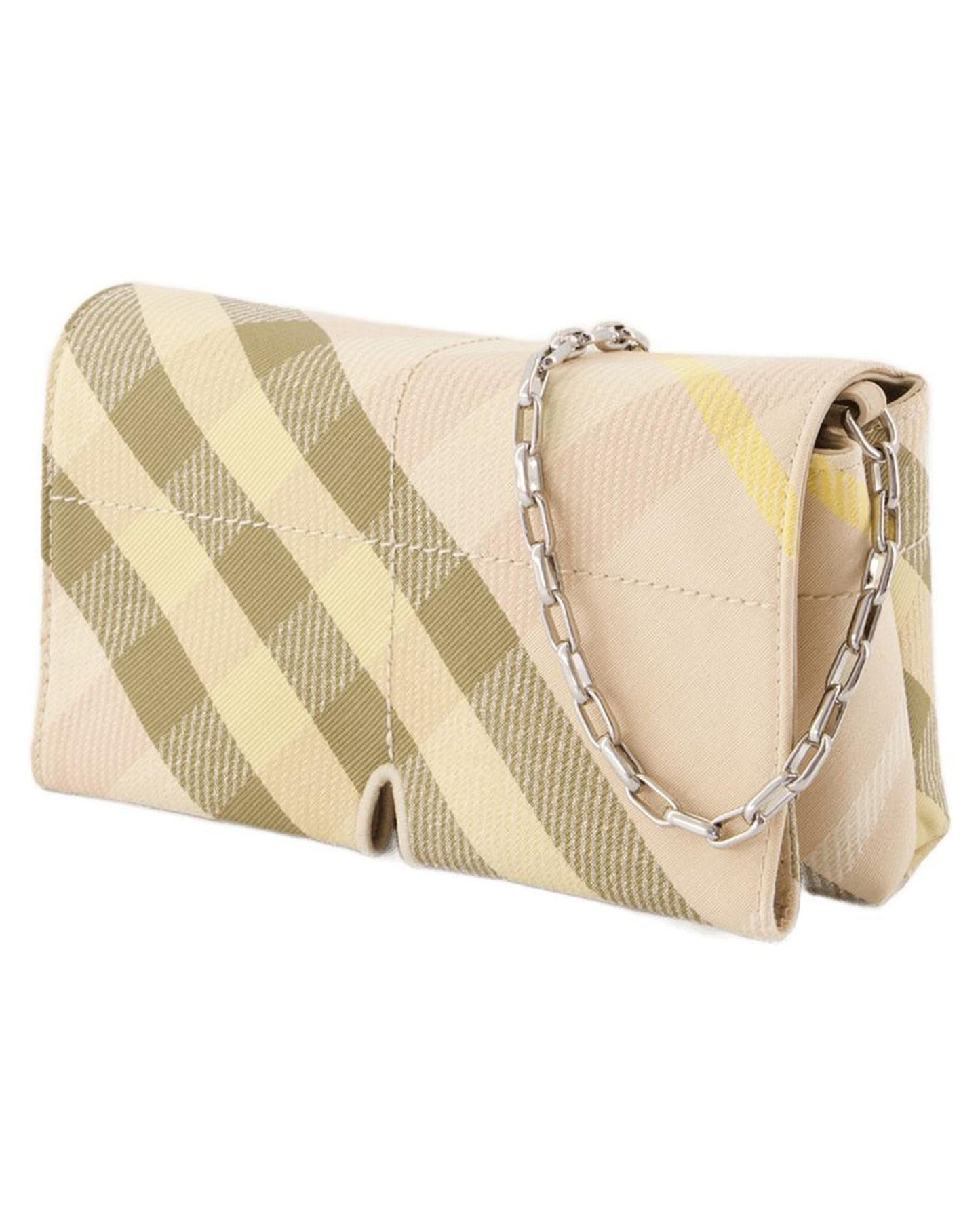 Burberry Check Pattern Eyeglass Case Chain Strap Women Pink | Pink Wallet On Chain