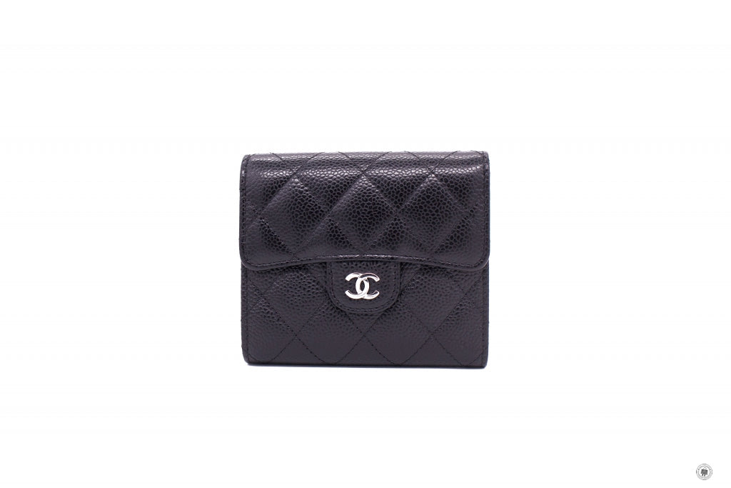 Chanel AP Y CC Classic Fold Wallet (old Model A) Black / C Caviar Short Wallet Shw