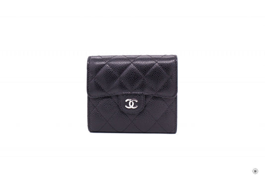 Chanel AP Y CC Classic Fold Wallet (old Model A) Black / C Caviar Short Wallet Shw