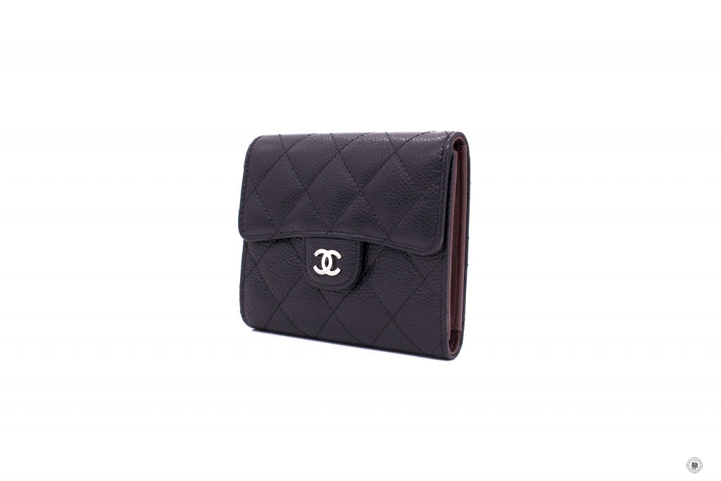 Chanel AP Y CC Classic Fold Wallet (old Model A) Black / C Caviar Short Wallet Shw
