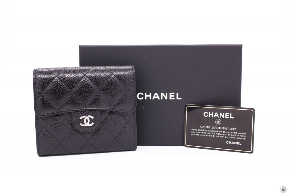 Chanel AP0231 Y01588 CC Classic Fold Wallet (old Model A82288) Black   C3906 Caviar Short Wallet Shw