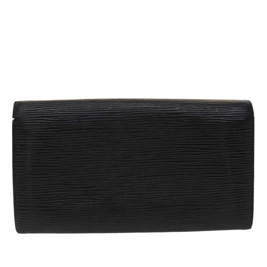 LOUIS VUITTON Epi Portefeuille Sarah Long Wallet Black M63742 LV Auth 46534