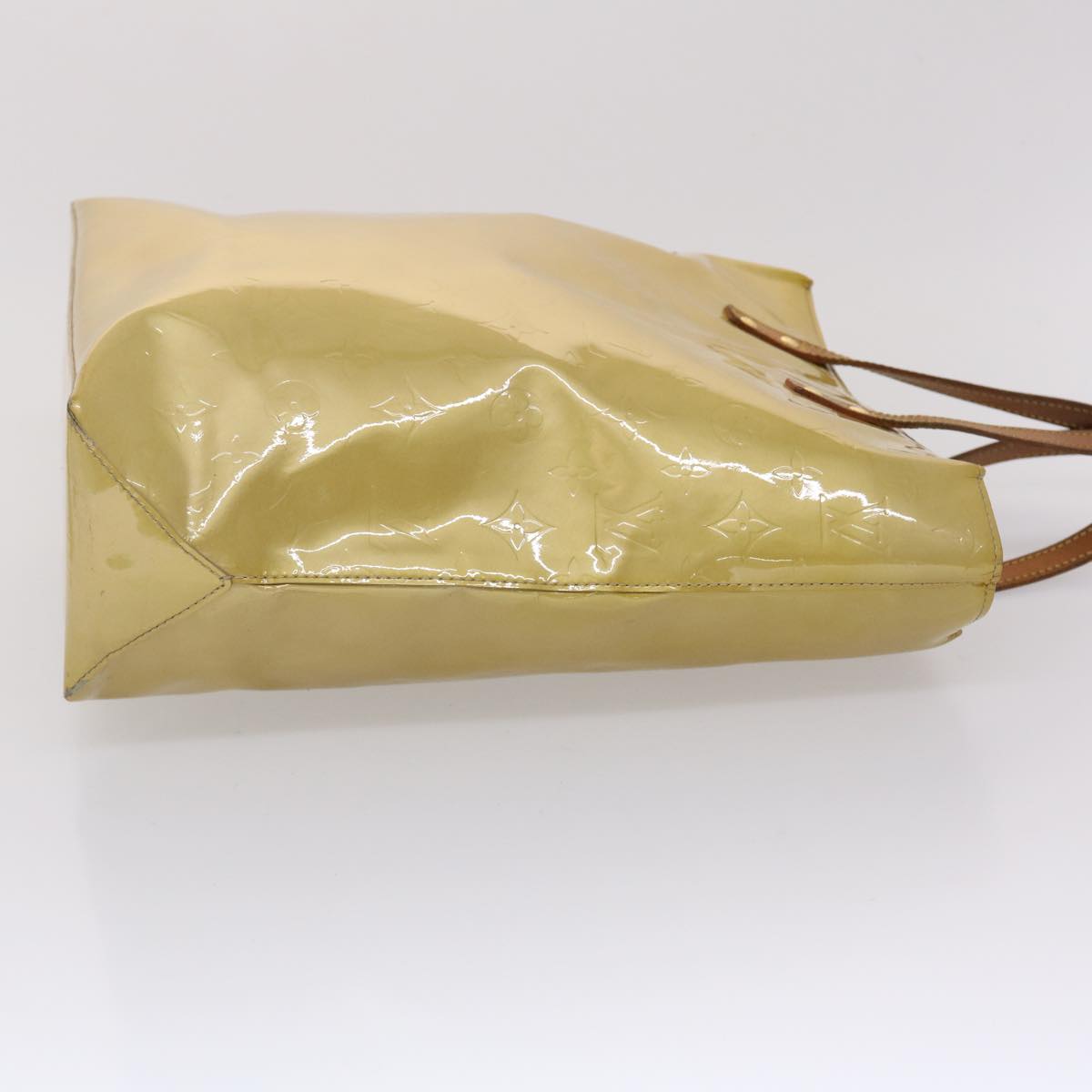 LOUIS VUITTON Monogram Vernis Reade MM Hand Bag Beige M91141 LV Auth 46616