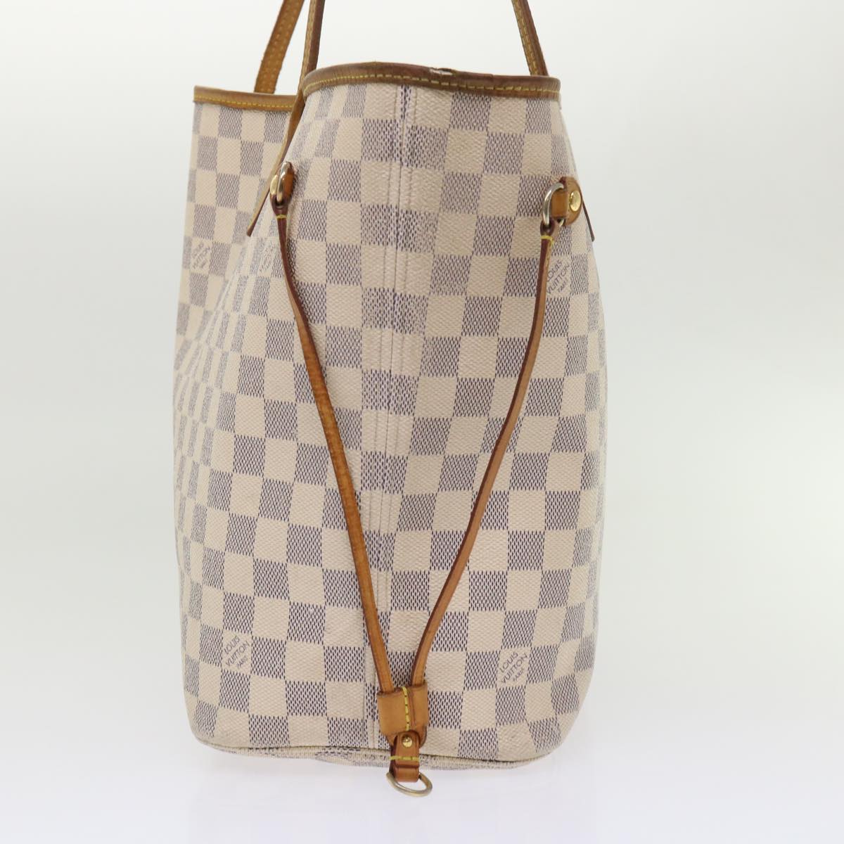 LOUIS VUITTON Damier Azur Neverfull MM Tote Bag N41605 LV Auth 46649