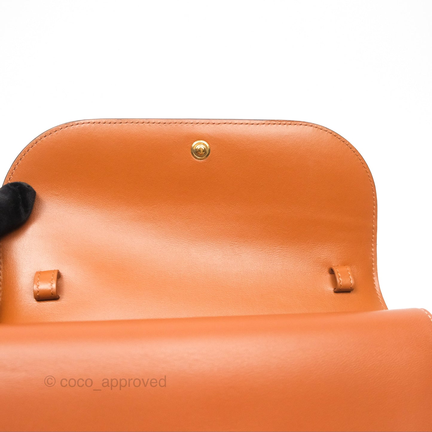 Celine Wallet On Strap Triomphe Canvas Tan Lambskin