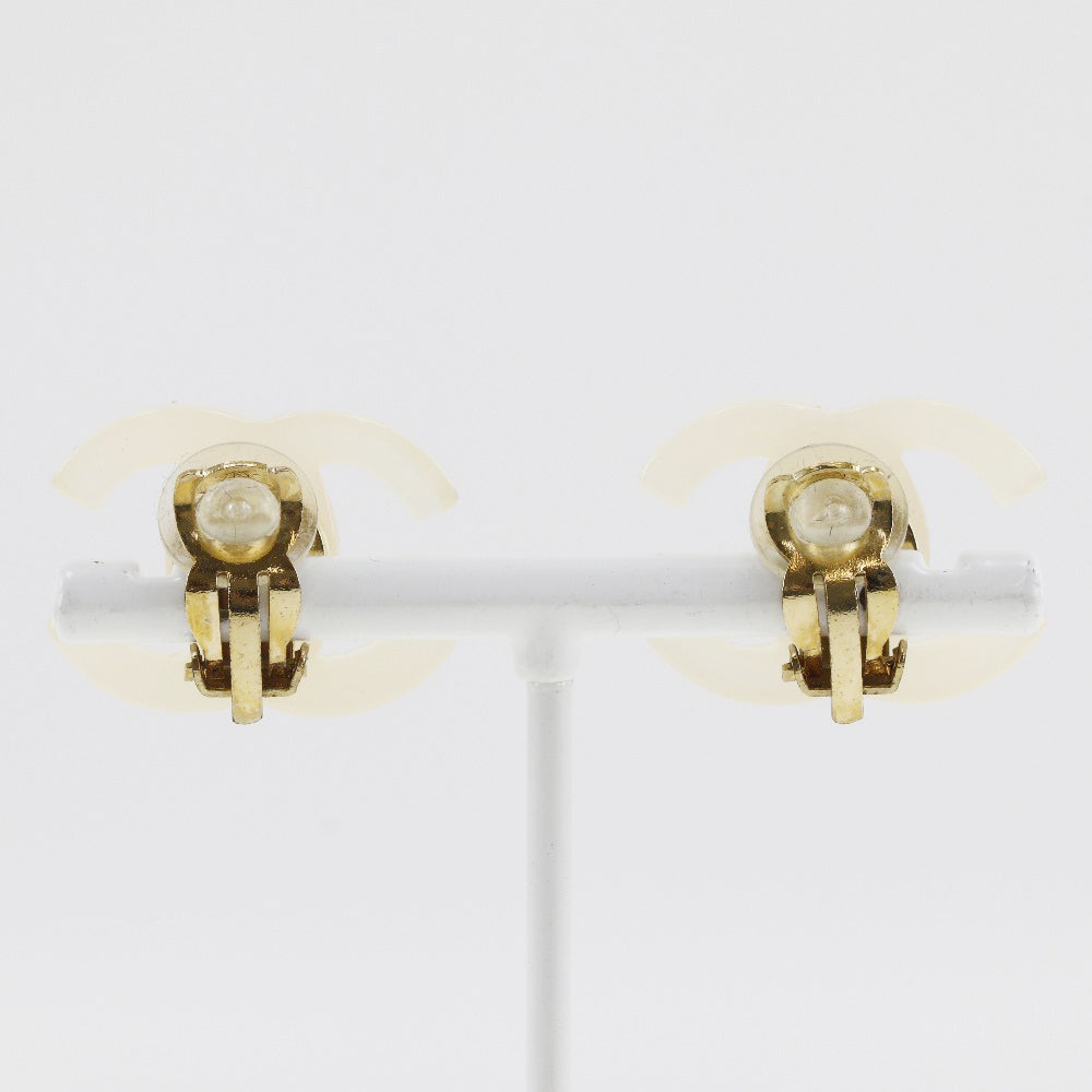 Chanel Chanel Coco Mark Earrings   2002 White 02P  5.7g COCO Mark  A-Rank Earrings