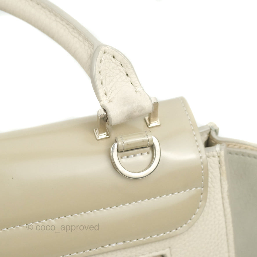 Celine Small Sleek Trapeze Beige Calfskin/Patent