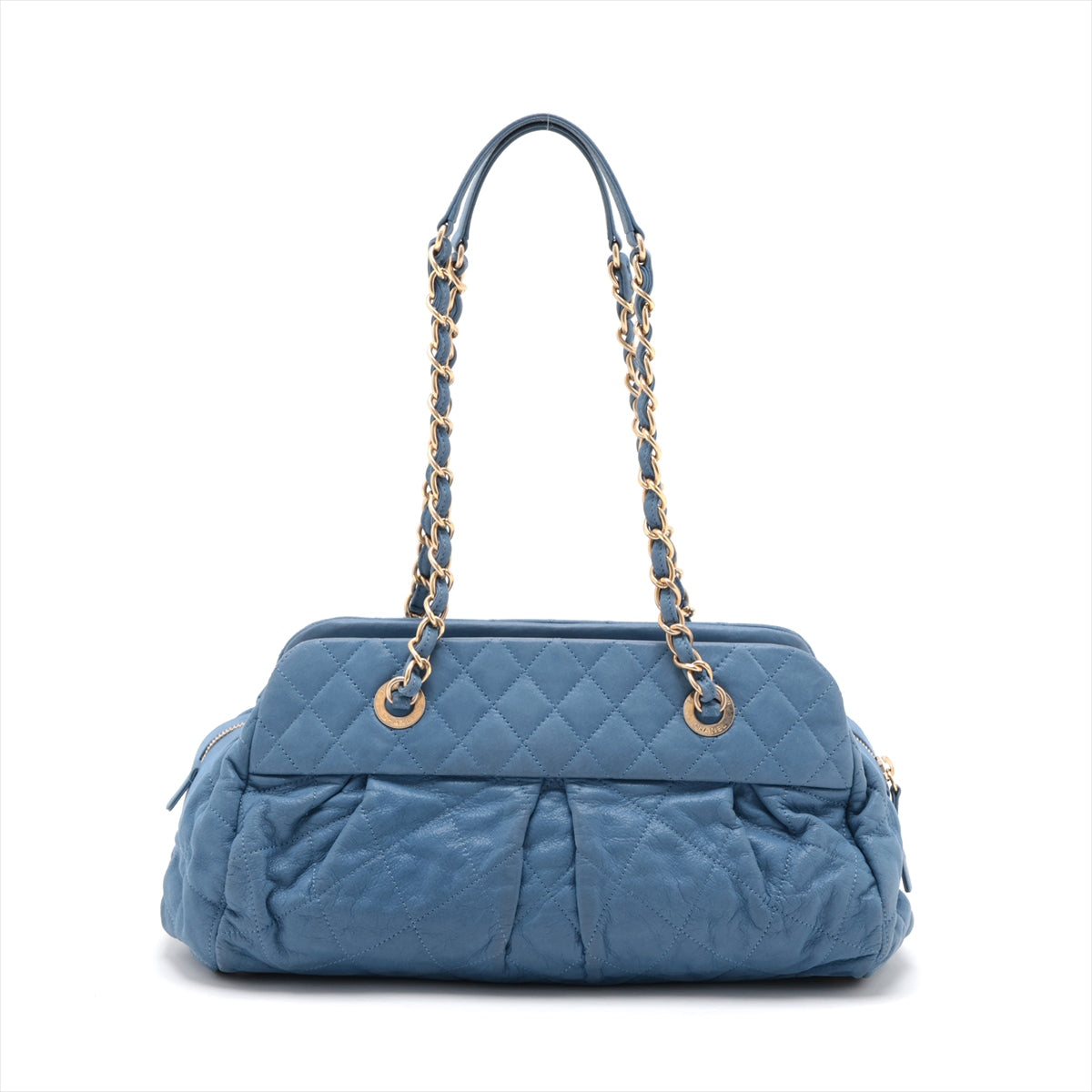 Chanel Matrasse  Leather Chain HandBag  Blue Gold  15th