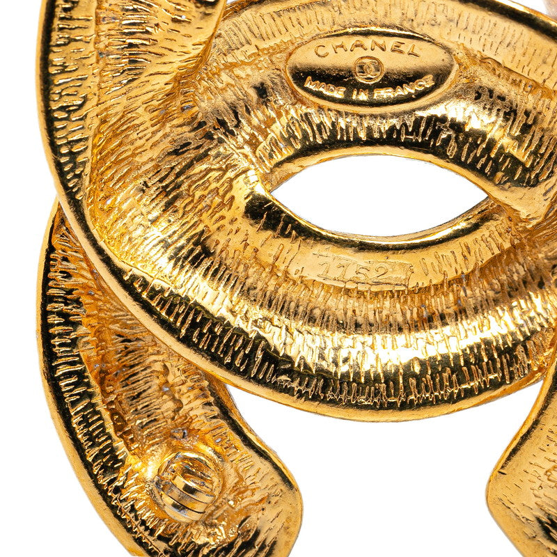 Chanel Vintage Coco Mark Brooch Gold Plated