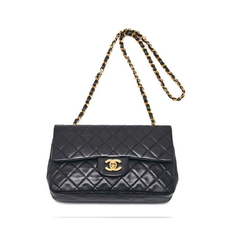 Vintage Chanel Classic Double Flap Shoulder Bag Small Black