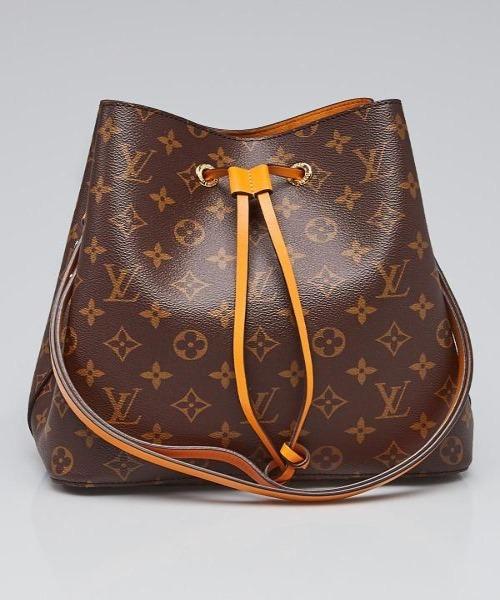 LV NéoNoé Bag Damier Ebene Safran