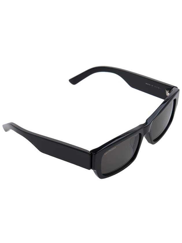 Luxury Balenciaga  Acetate Rectangular Frame Sunglasses Black