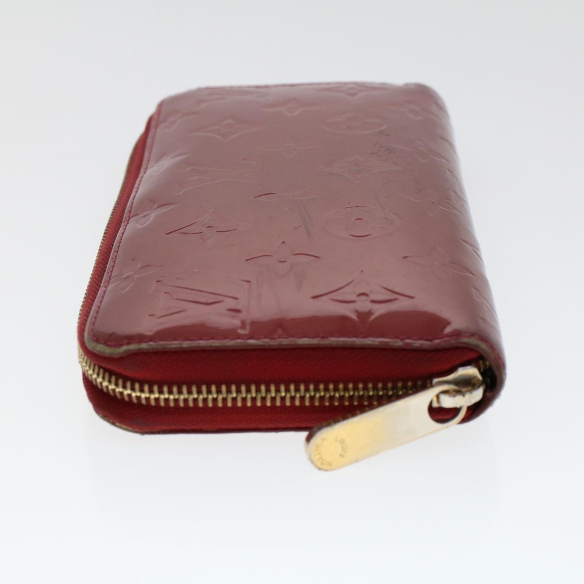 LOUIS VUITTON Monogram Vernis Zippy Wallet Rouge Grunadine M93058 LV Auth 47416