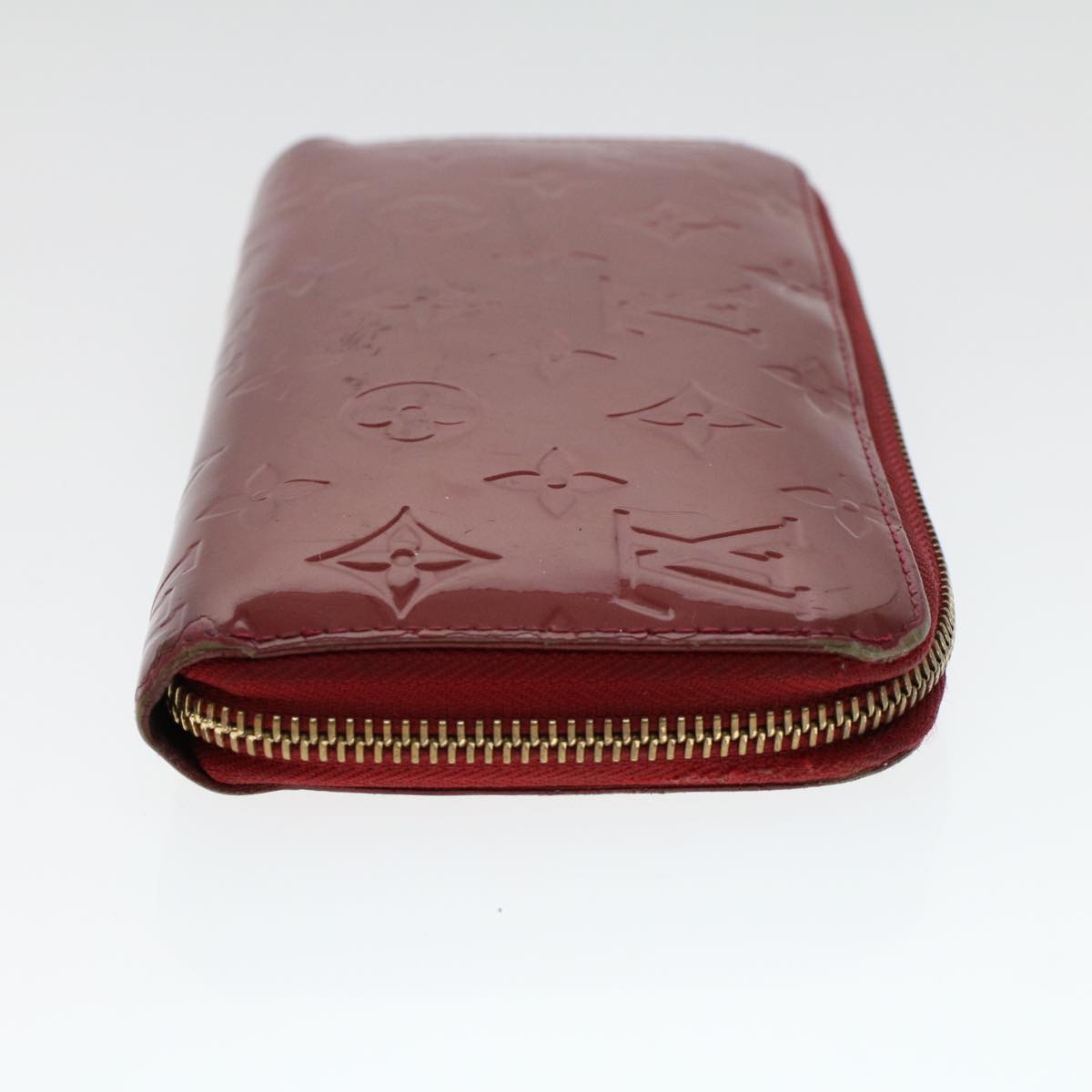 LOUIS VUITTON Monogram Vernis Zippy Wallet Rouge Grunadine M93058 LV Auth 47416