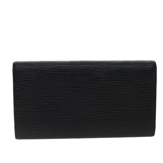LOUIS VUITTON Epi Portefeuille International Long Wallet Black M63722 LV 47506