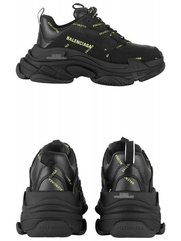 Luxury Balenciaga  All Over Triple S Low Top Sneakers Black