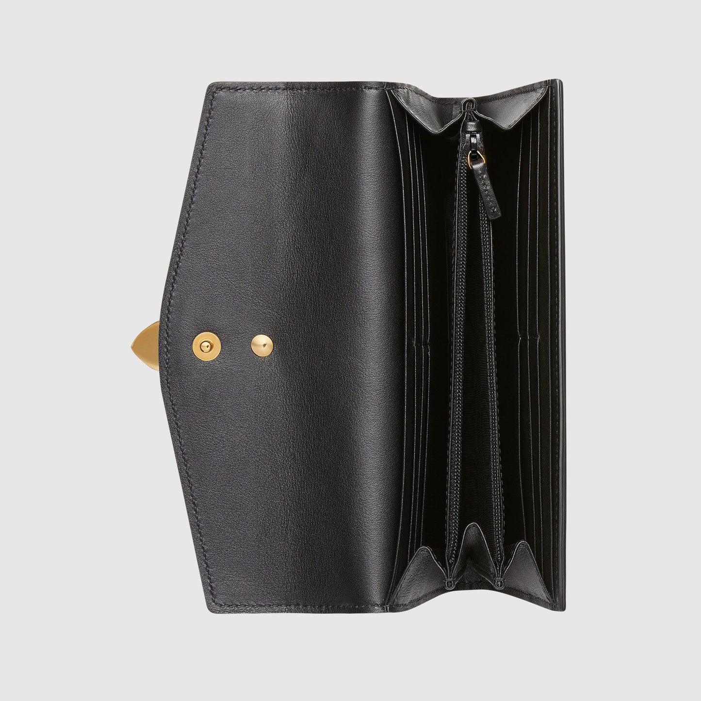 Gucci Sylvie Leather Zip Around Wallet Black