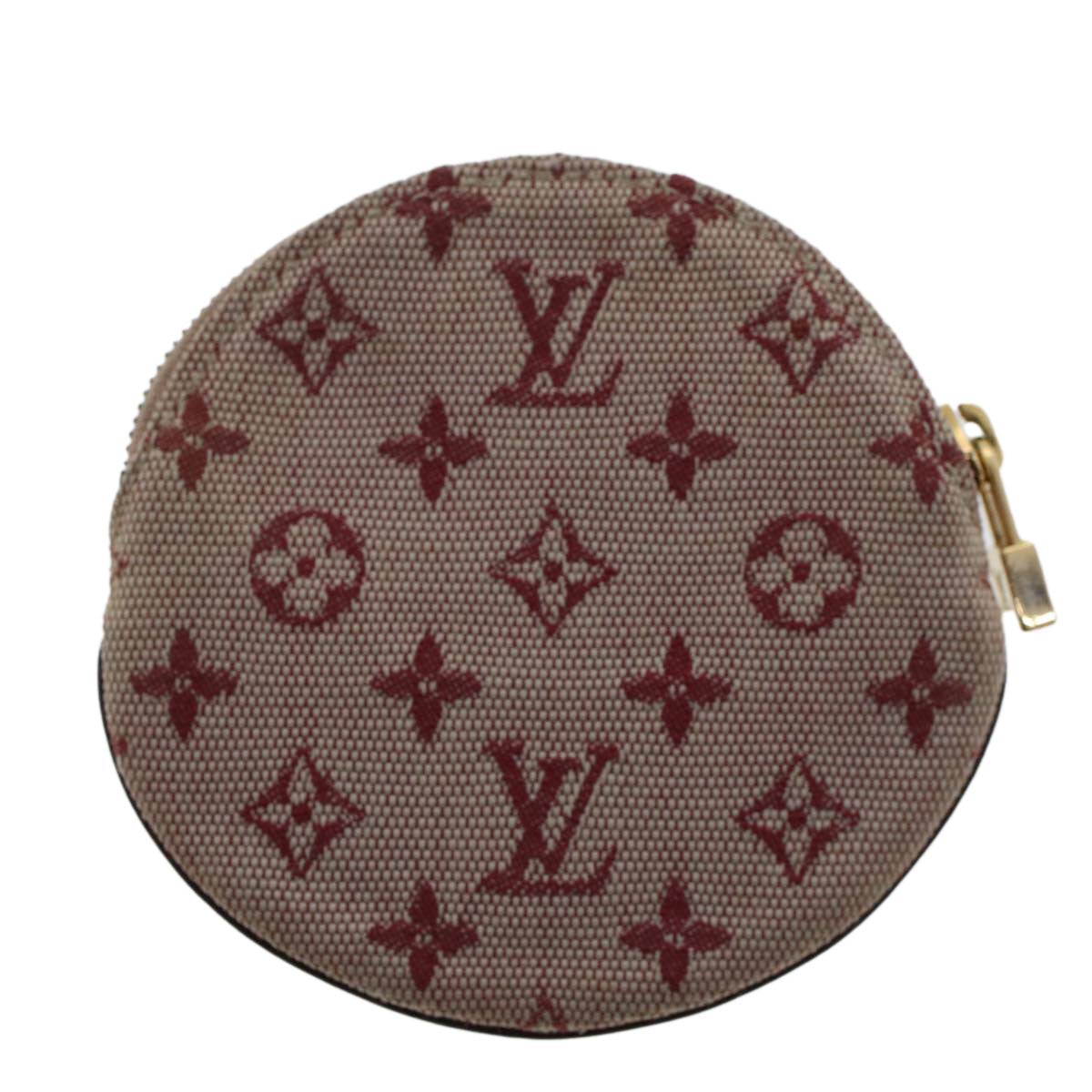 LOUIS VUITTON Monogram Mini Porte Monnaie Ron Coin Purse Red M92462 Auth 47704