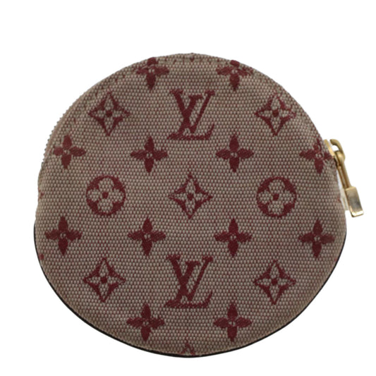 LOUIS VUITTON Monogram Mini Porte Monnaie Ron Coin Purse Red M92462 Auth 47704