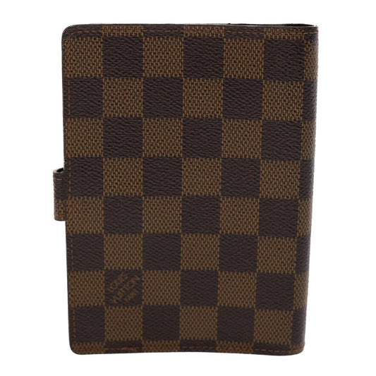 LOUIS VUITTON Damier Ebene Agenda PM Day Planner Cover R20029 LV Auth 47749