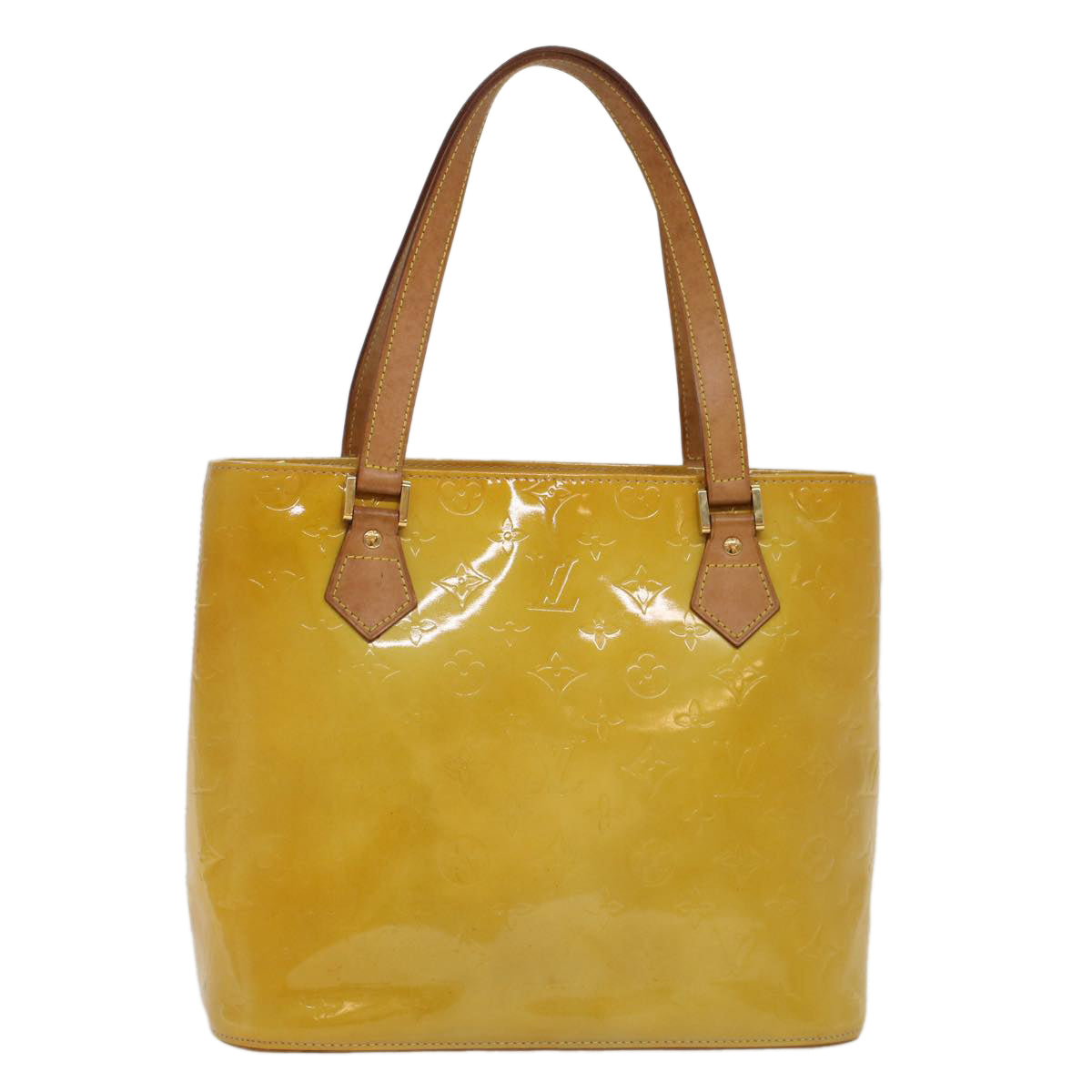 LOUIS VUITTON Monogram Vernis Houston Hand Bag Beige M91004 LV  47974