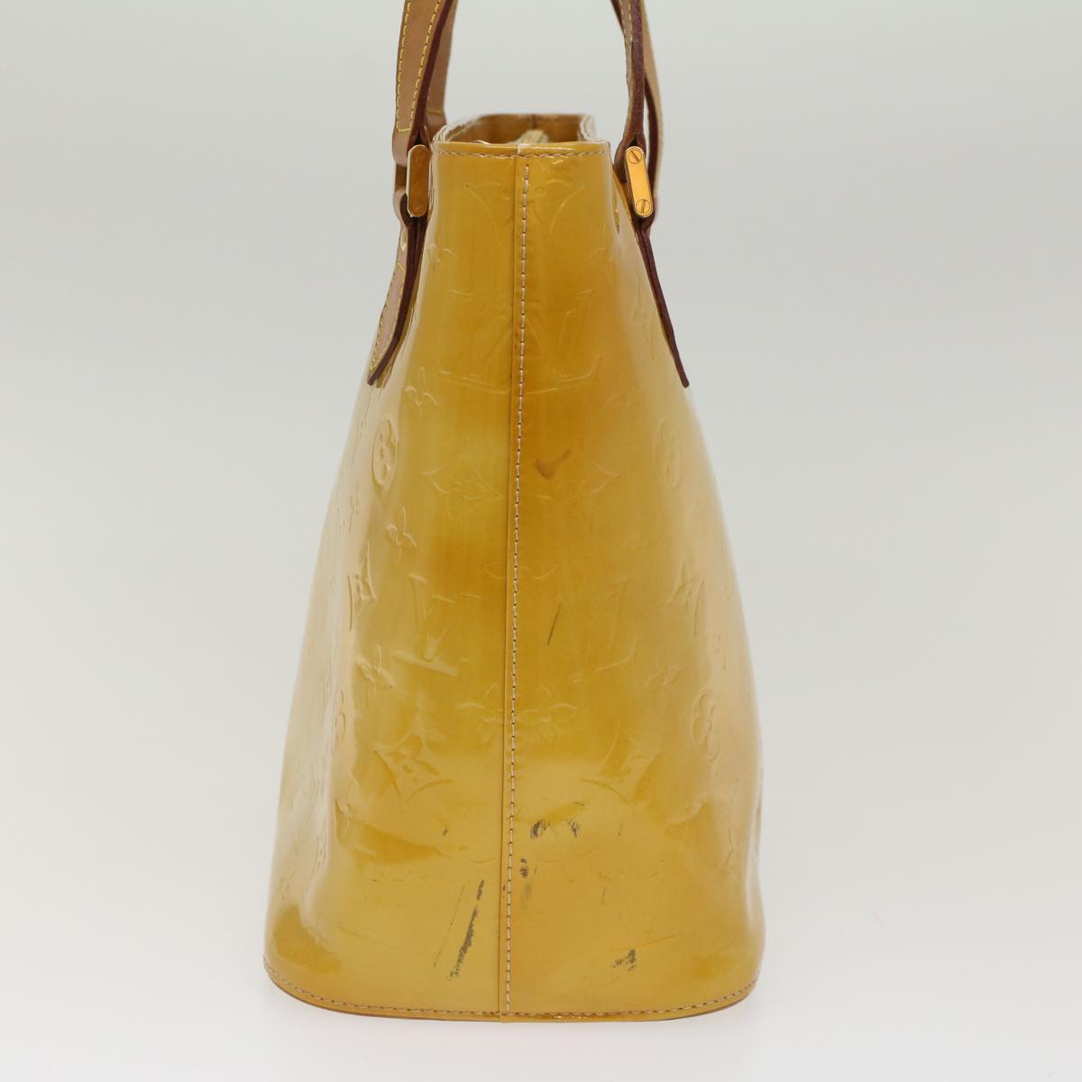 LOUIS VUITTON Monogram Vernis Houston Hand Bag Beige M91004 LV  47974