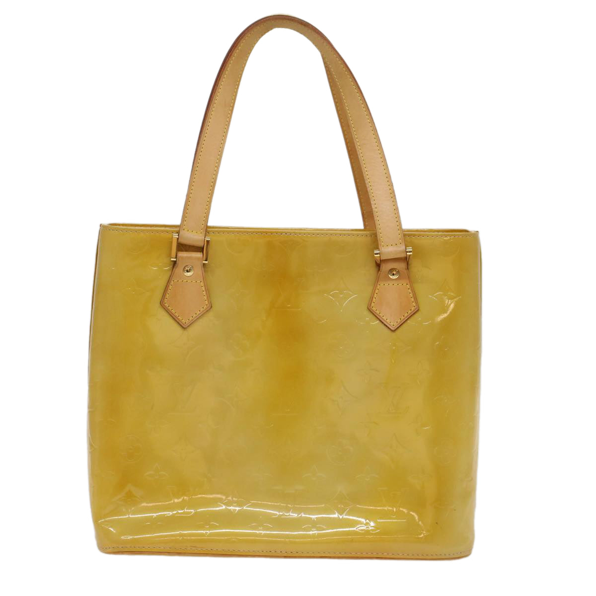 LOUIS VUITTON Monogram Vernis Houston Hand Bag Beige M91004 LV  47975