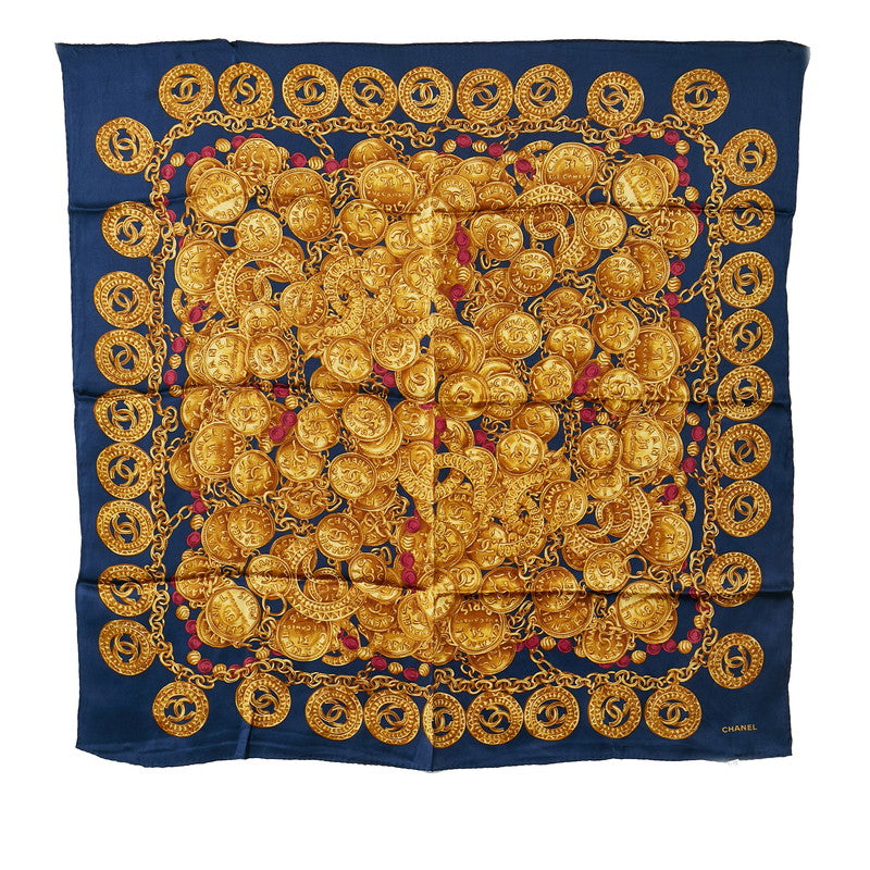 Chanel Cocomark carf Navi Multicolor Silk  Chanel