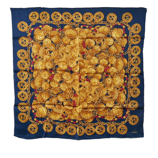 Chanel Cocomark carf Navi Multicolor Silk  Chanel