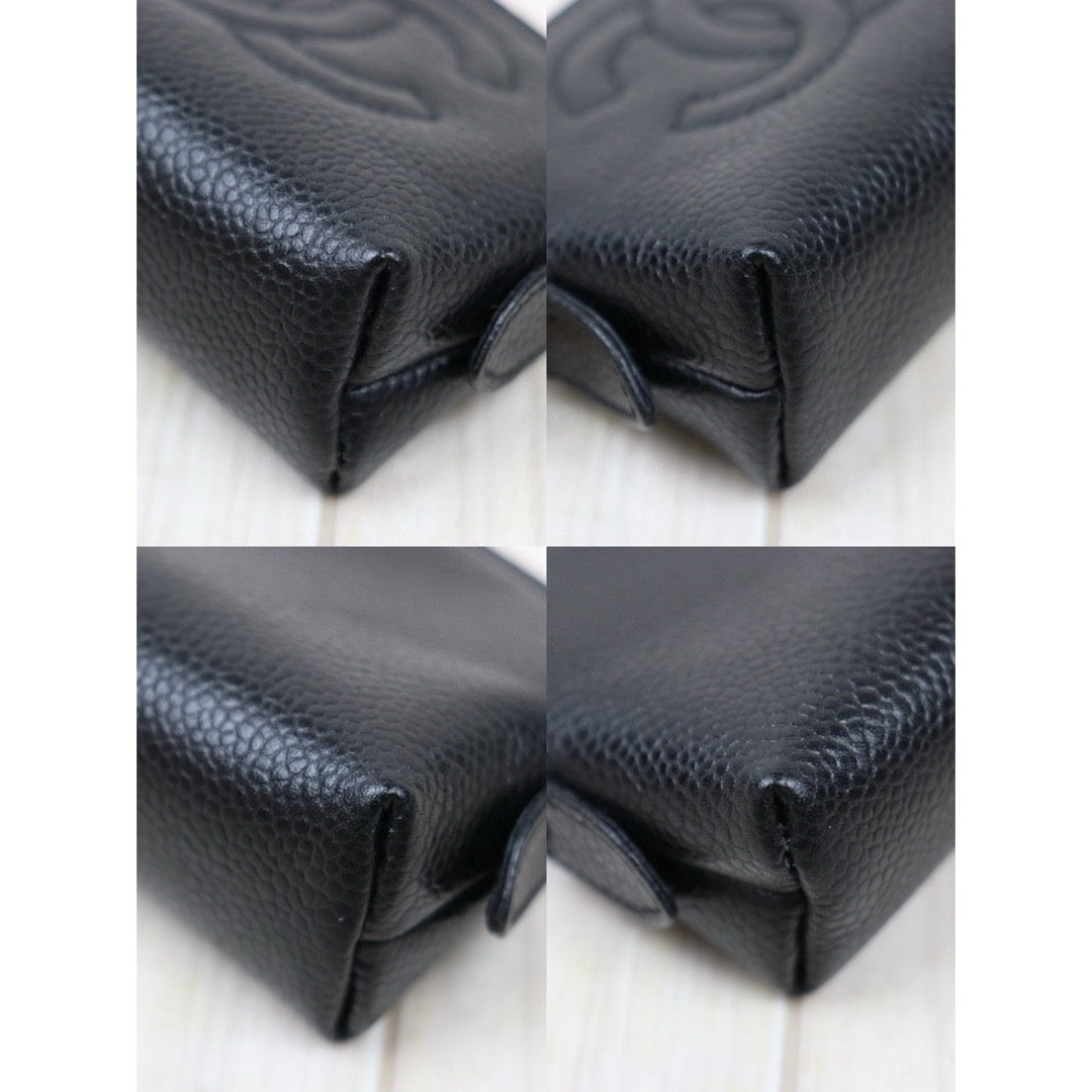 Very Good ( Rank A) ｜CHANEL Caviar Skin Mini Coin Case Purse Black Made in 1994-1996 Year｜25020617