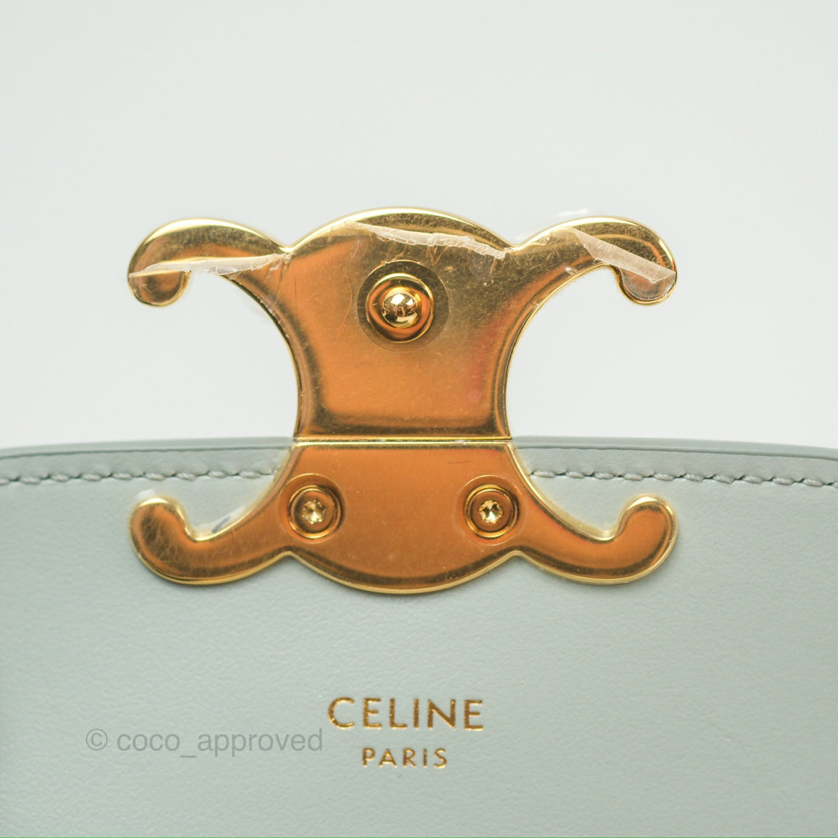 Celine Mini Claude Triomphe Bag Shiny Calfskin Soft Blue
