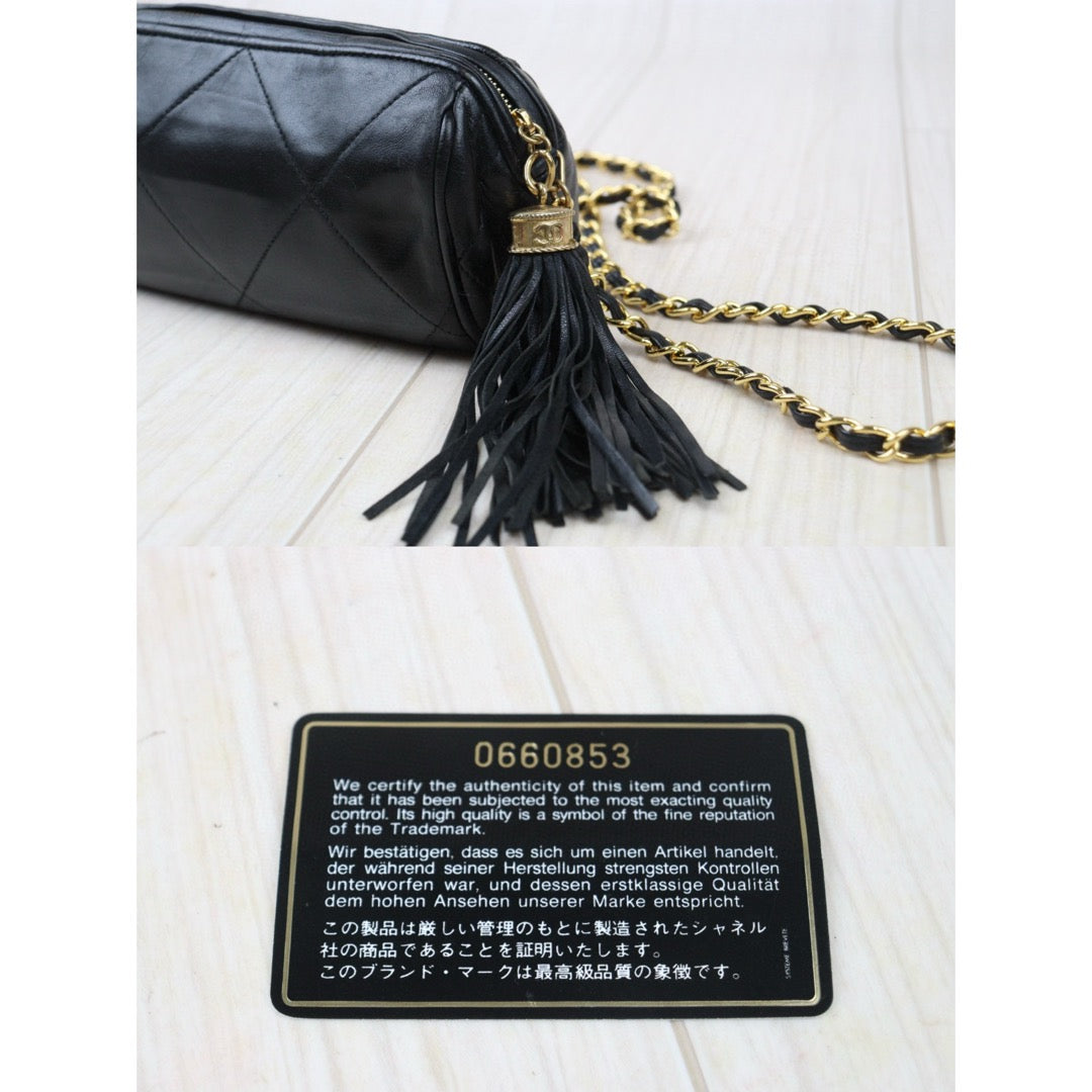 Good ( Rank AB)｜ CHANEL Lamb Skin Shoulder Bag Black  Made in 1986-1988Year ｜VT25030111