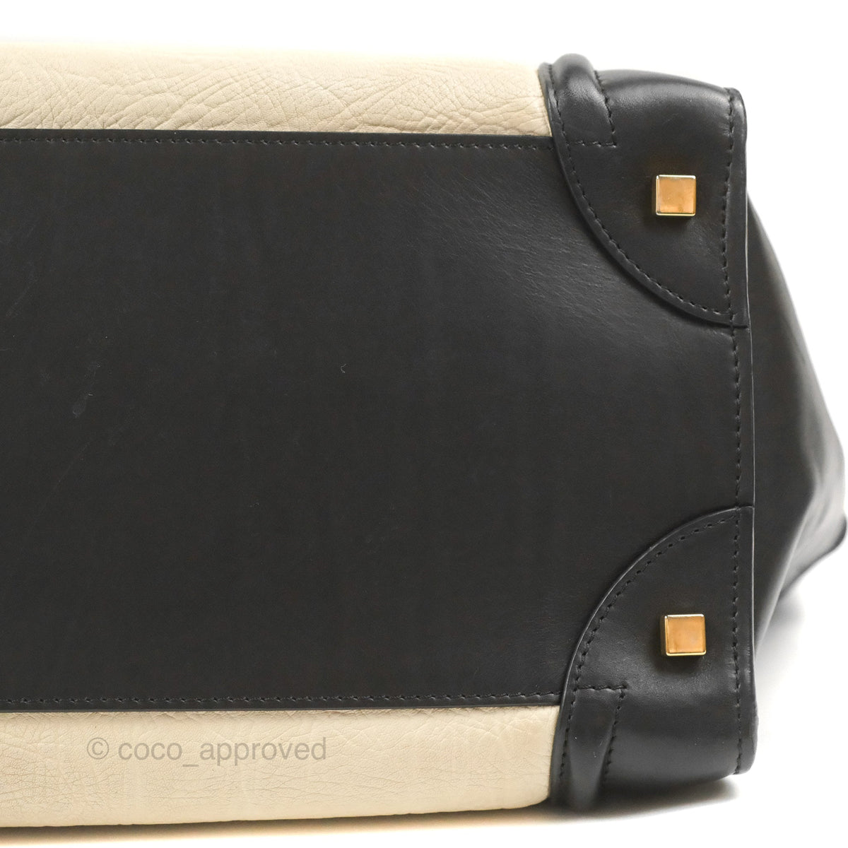 Celine Mini Luggage Bag Black/White Aged Calfskin