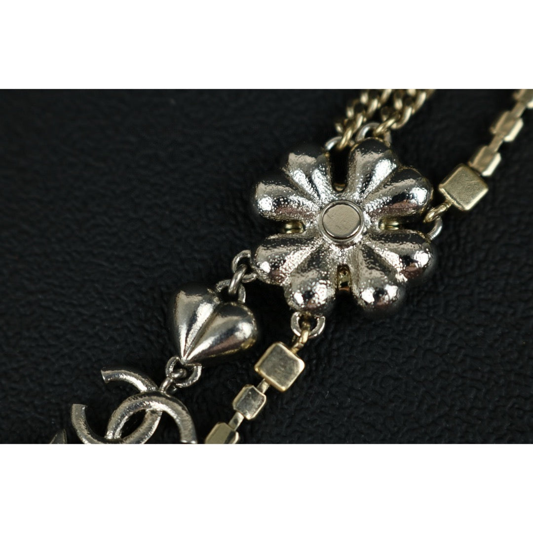 Excellent（Rank SA）｜ CHANEL Coco Mark Four leaf clover Rhinestone Necklace｜X25030108