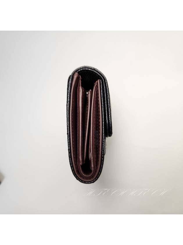 Classic Flap Wallet Grained Calfskin & Silver Black Chanel