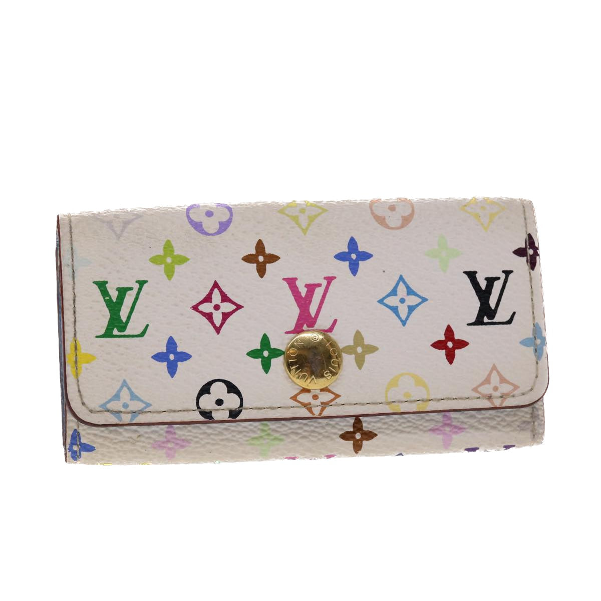 LOUIS VUITTON Monogram Multicolor Multi Cles 4 Key Case White M60043 Auth 48068