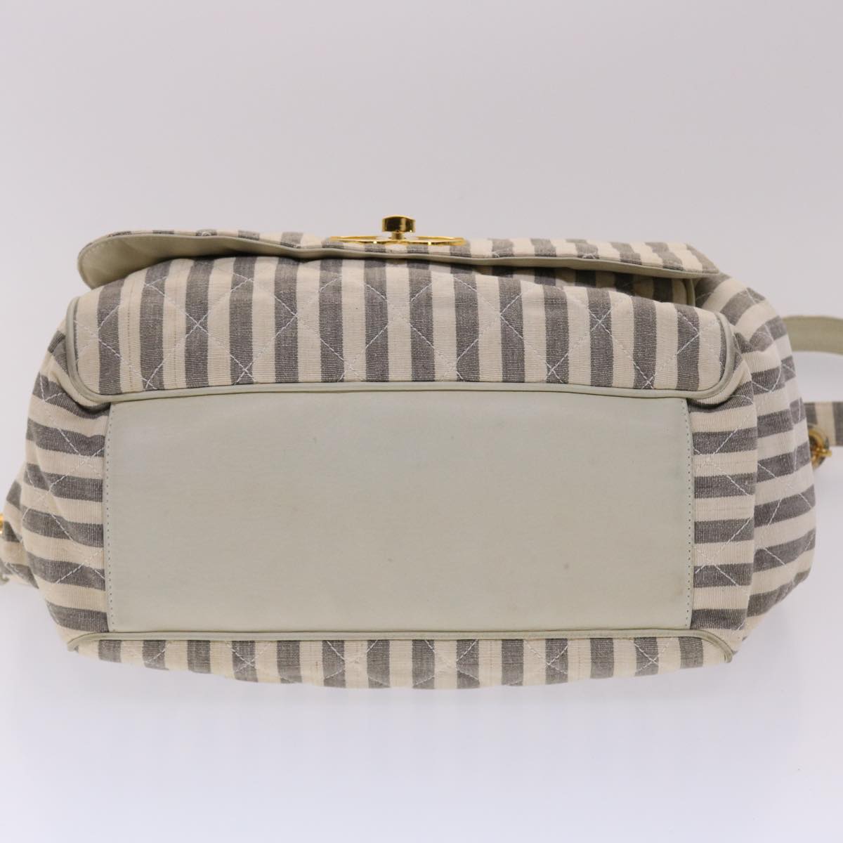 Top Quality Chanel Matelasse Shoulder Bag Canvas Light Blue White CC Auth 48071A