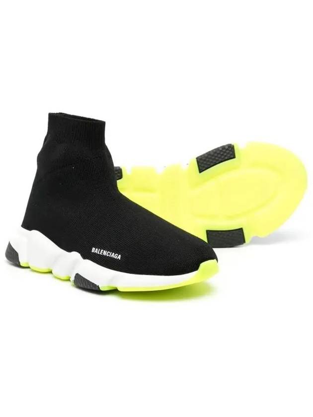 Luxury Balenciaga  Kids Logo Speedrunner Sneakers Black